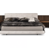 Futuristic Brasilia Fusion Upholstered Double Bed with Integrated Night Tables - Image 3