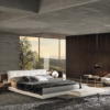 Futuristic Brasilia Fusion Upholstered Double Bed with Integrated Night Tables - Image 4