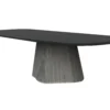 Grey Oak Cast Iron oval dining table